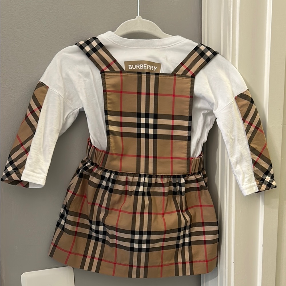 Burberry Kids Plaid Dress - Tan and Black